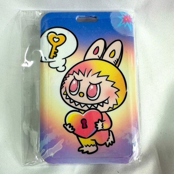 Labubu The Monsters Key 2 My Heart Badge ID Holder Wristlet & Key Chain - Picture 1 of 3
